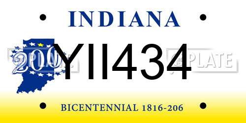 YII434 Indiana License Plate