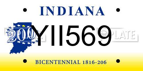 YII569 Indiana License Plate