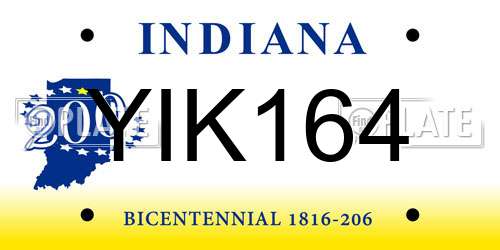 YIK164 Indiana License Plate