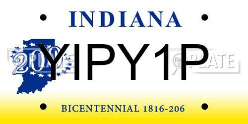 YIPY1P Indiana License Plate