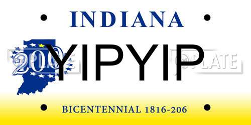 YIPYIP Indiana License Plate