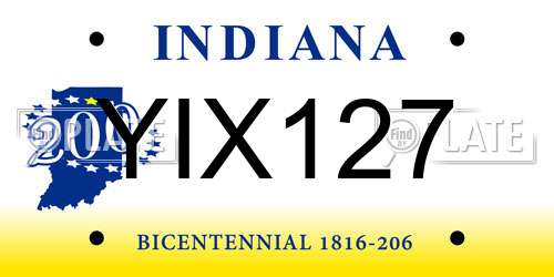 YIX127 Indiana License Plate