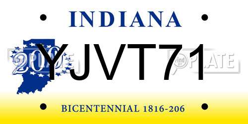 YJVT71 Indiana License Plate