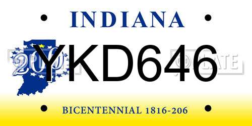 YKD646 Indiana License Plate