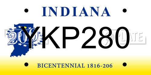 YKP280 Indiana License Plate