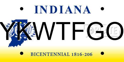 YKWTFGO Indiana License Plate