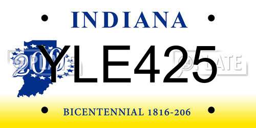 YLE425 Indiana License Plate