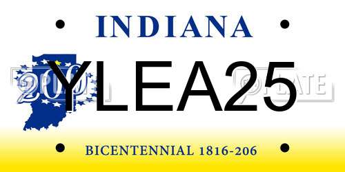 YLEA25 Indiana License Plate