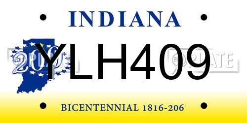 YLH409 Indiana License Plate