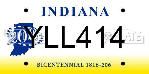 YLL414 Indiana License Plate