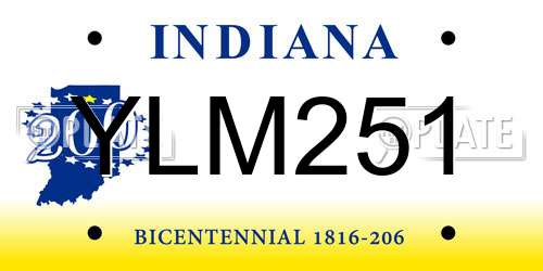 YLM251 Indiana License Plate