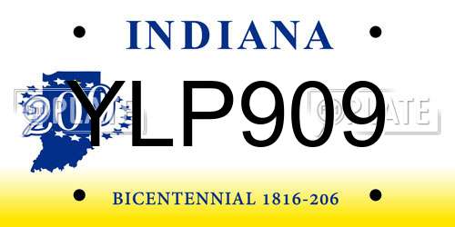YLP909 Indiana License Plate