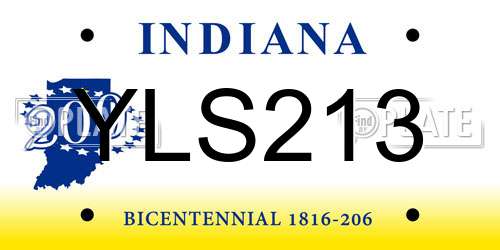 YLS213 Indiana License Plate