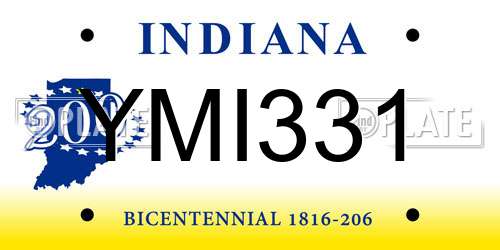 YMI331 Indiana License Plate