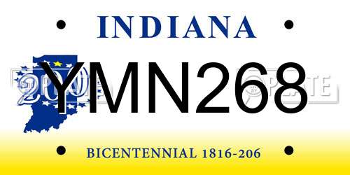 YMN268 Indiana License Plate