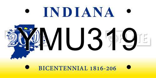 YMU319 Indiana License Plate