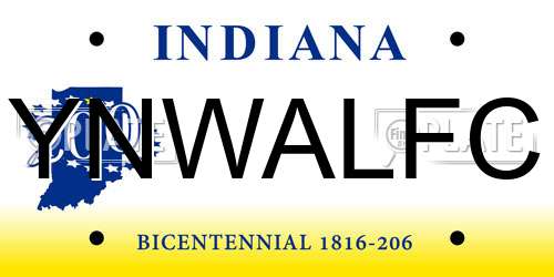 YNWALFC Indiana License Plate