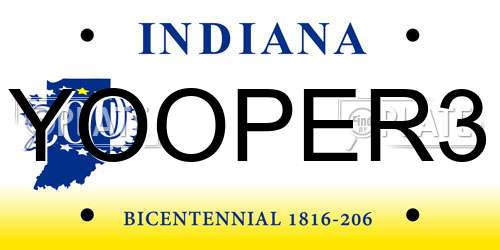YOOPER3 Indiana License Plate