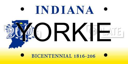 YORKIE Indiana License Plate