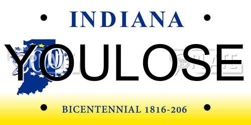 YOULOSE Indiana License Plate