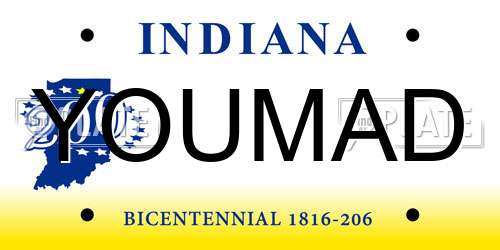 YOUMAD Indiana License Plate