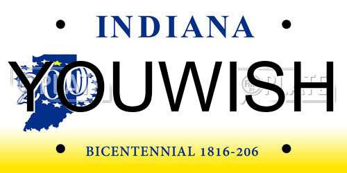 YOUWISH Indiana License Plate