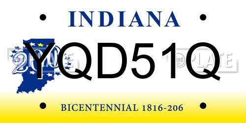 YQD51Q Indiana License Plate