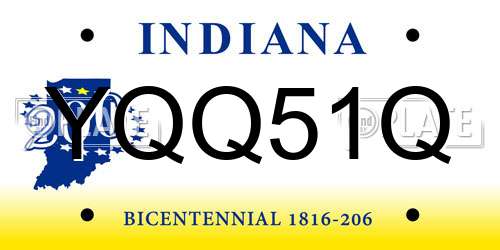 YQQ51Q Indiana License Plate