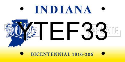 YTEF33 Indiana License Plate
