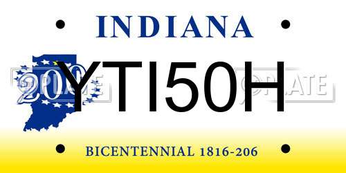 YTI50H Indiana License Plate