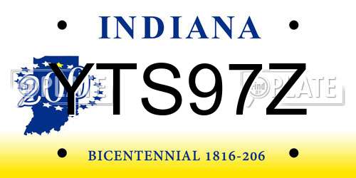 YTS97Z Indiana License Plate