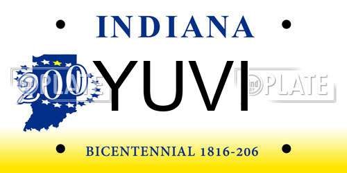 YUVI Indiana License Plate
