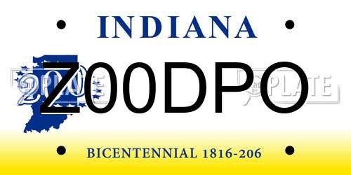 Z00DPO Indiana License Plate