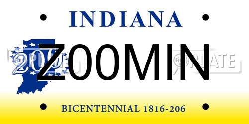 Z00MIN Indiana License Plate