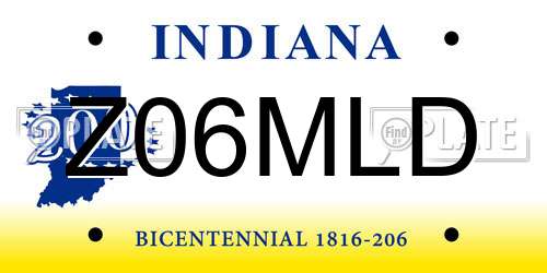 Z06MLD Indiana License Plate