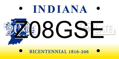 Z08GSE Indiana License Plate