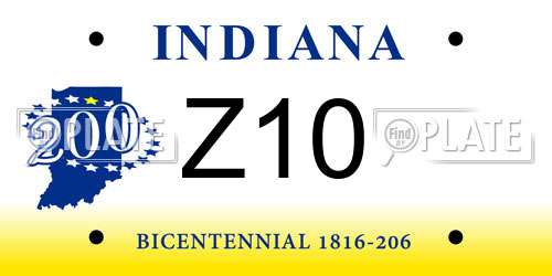 Z10 Indiana License Plate