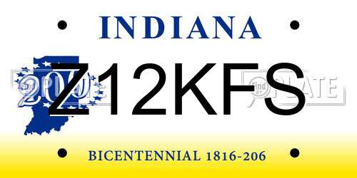 Z12KFS Indiana License Plate