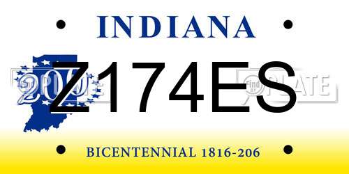 Z174ES Indiana License Plate