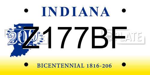Z177BF Indiana License Plate