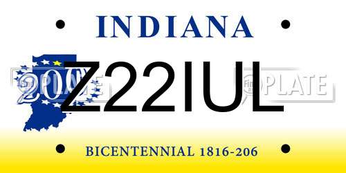 Z22IUL Indiana License Plate