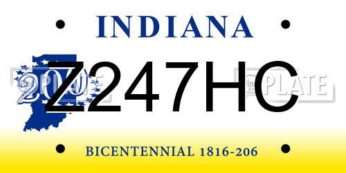 Z247HC Indiana License Plate
