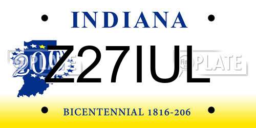 Z27IUL Indiana License Plate