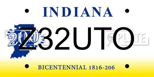 Z32UTO Indiana License Plate