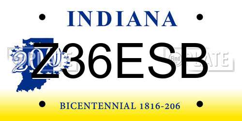 Z36ESB Indiana License Plate