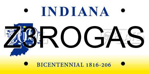 Z3ROGAS Indiana License Plate