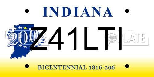 Z41LTI Indiana License Plate
