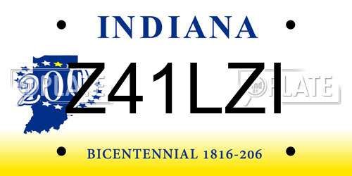 Z41LZI Indiana License Plate