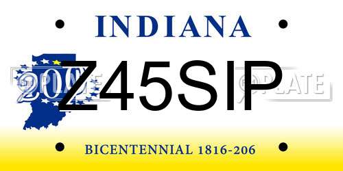 Z45SIP Indiana License Plate