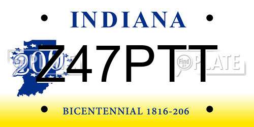 Z47PTT Indiana License Plate
